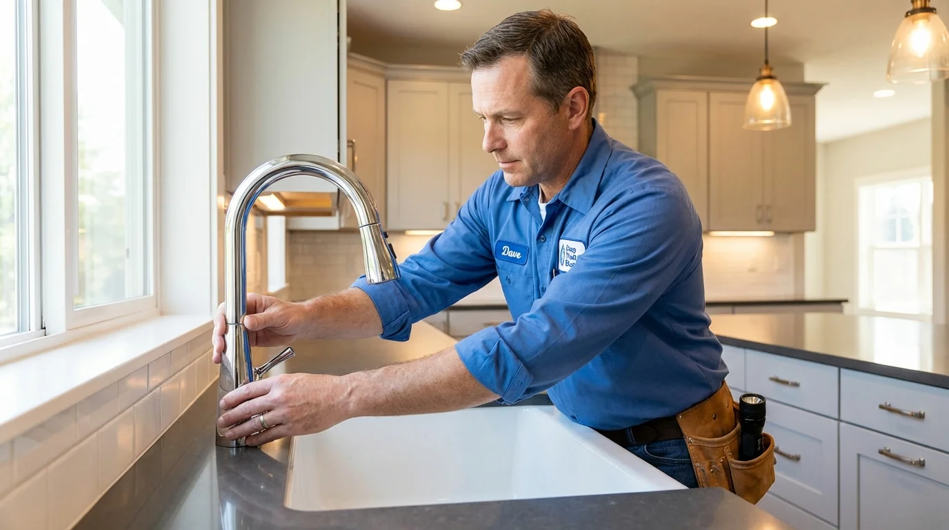 Kitchen faucet installation by Johns Plumbing LLC in Lansford